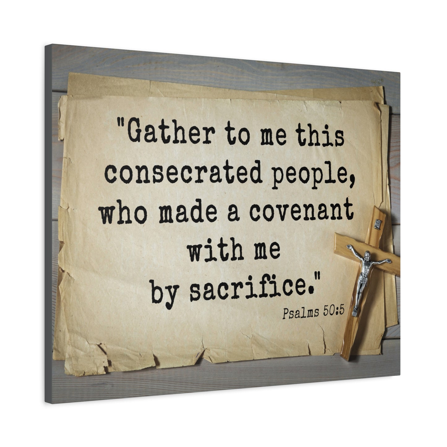 Scripture Walls By Sacrifice Psalm 50:5 Bible Verse Canvas Christian Wall Art Ready to Hang