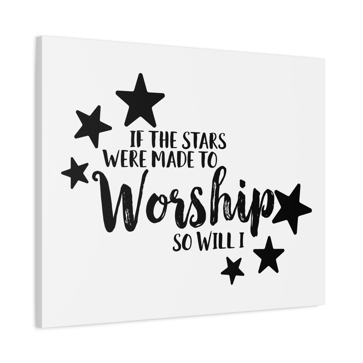Scripture Canvas If The Stars Were Made To Worship So Will I Psalms 148:3-6 Christian Wall Art Print Ready to Hang
