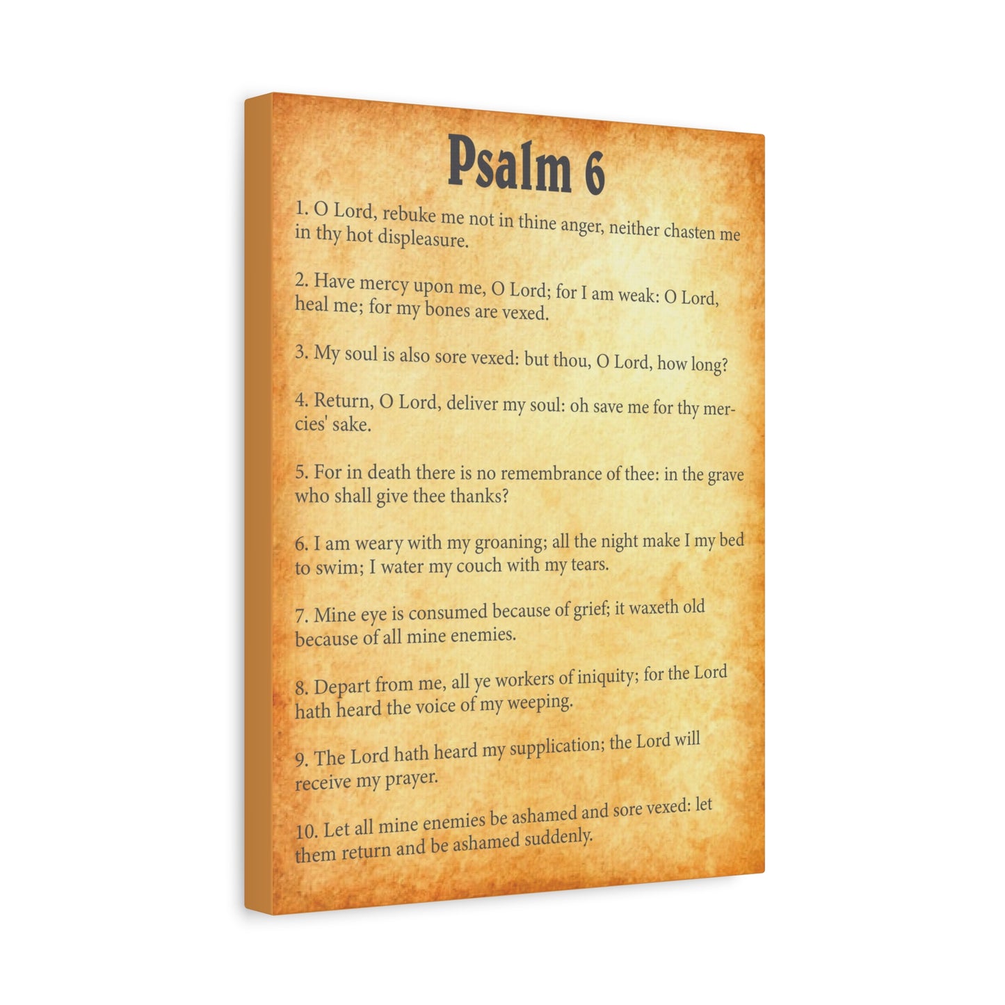 Scripture Walls Psalm 6 Gold Bible Chapter Canvas Christian Wall Art Ready to Hang
