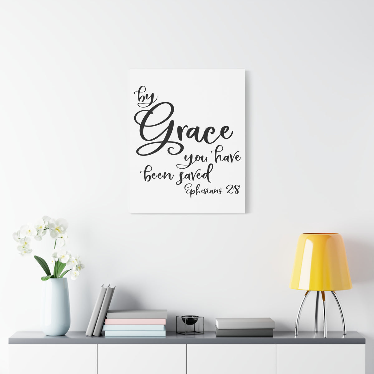 Scripture Canvas The Grace You Ephesian 2:8 Christian Wall Art Bible Verse Print Ready to Hang