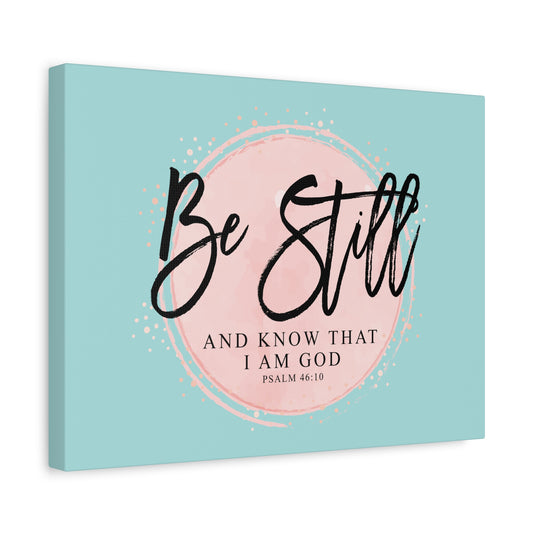 Scripture Walls Be Still Psalm 46:10 Pink Circle Bible Verse Canvas Christian Wall Art Ready to Hang