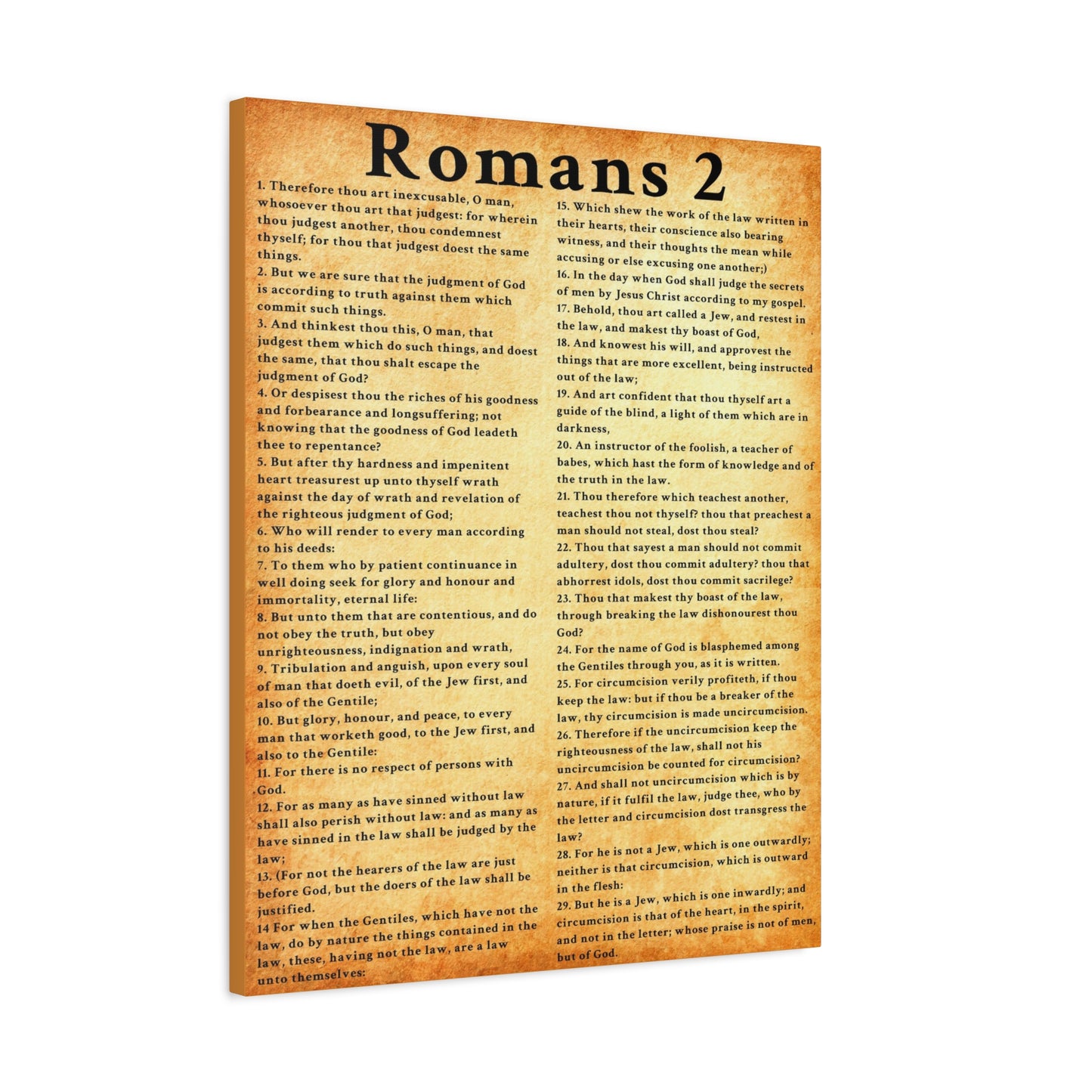 Scripture Walls Romans 2 Gold Bible Verse Canvas Christian Wall Art Ready to Hang Unframed