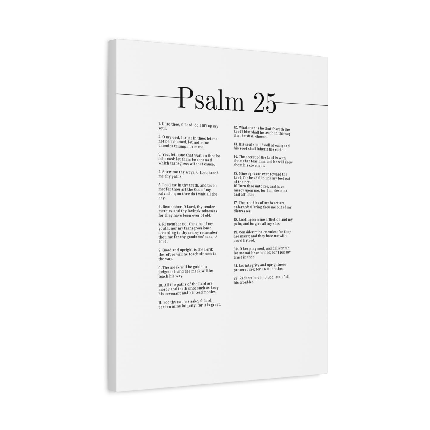 Scripture Canvas O Lord, Teach Me Thy Paths Psalm 25 Christian Wall Art Bible Verse Print Ready to Hang