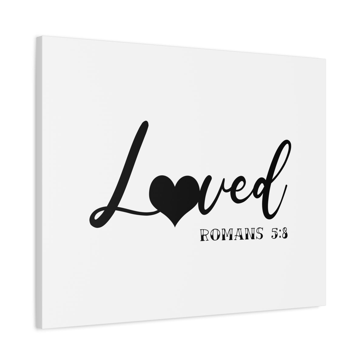 Scripture Canvas Loved Romans 5:8 Christian Wall Art Bible Verse Print Ready to Hang
