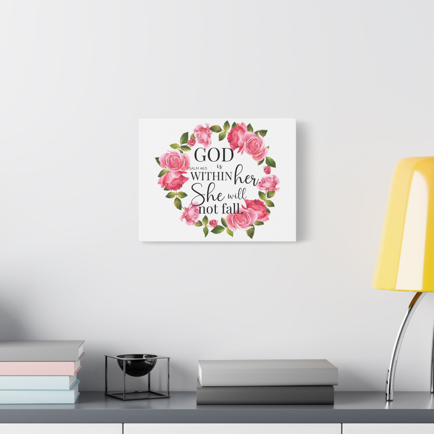 Scripture Walls Psalm 46:5 God is Within Her Bible Verse Canvas Christian Wall Art Ready to Hang Unframed