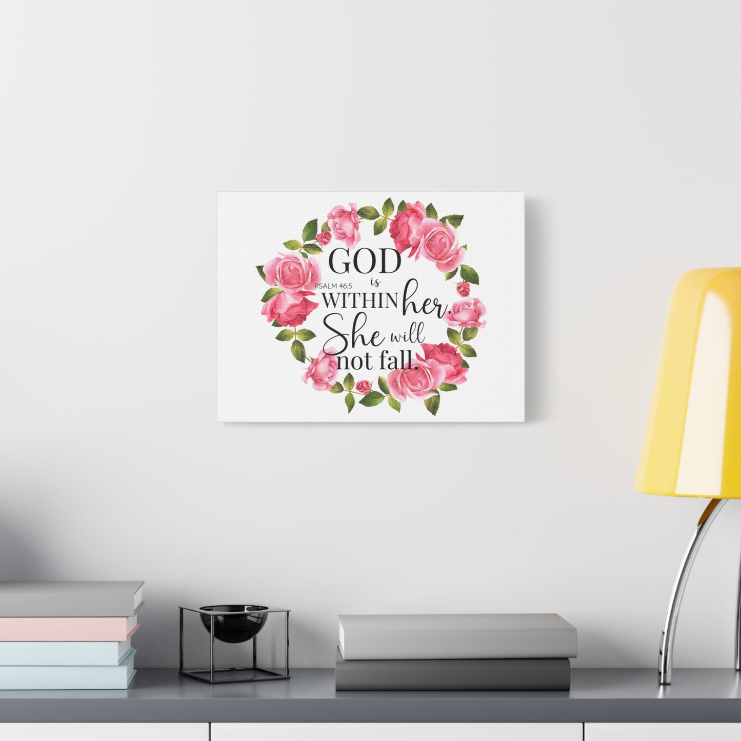 Scripture Walls Psalm 46:5 God is Within Her Bible Verse Canvas Christian Wall Art Ready to Hang Unframed