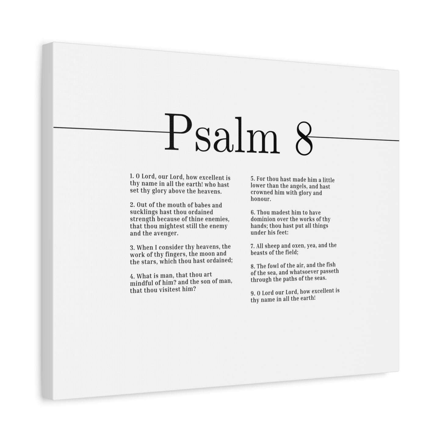 Scripture Canvas Glory Above The Heavens Psalm 8 Christian Wall Art Bible Verse Print Ready to Hang