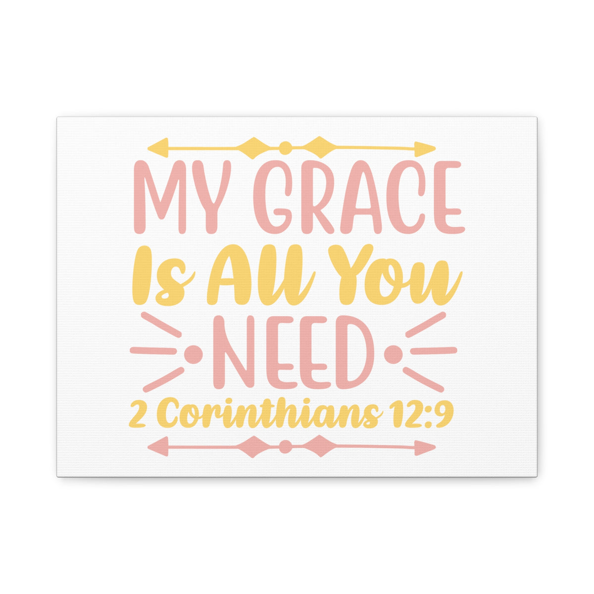 Scripture Canvas My Grace Is 2 Corinthians 12:9 Christian Wall Art Bible Verse Print Ready to Hang