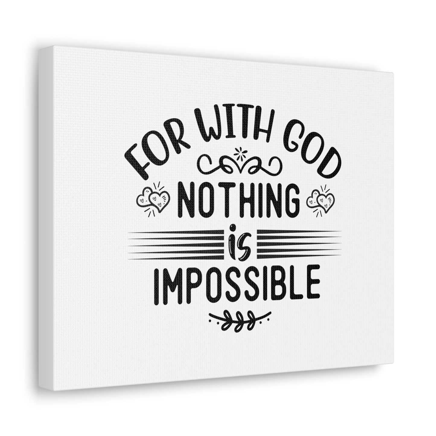 With God Nothing Is Impossible Luke 1:37 Christian Wall Art Bible Verse Print Ready to Hang