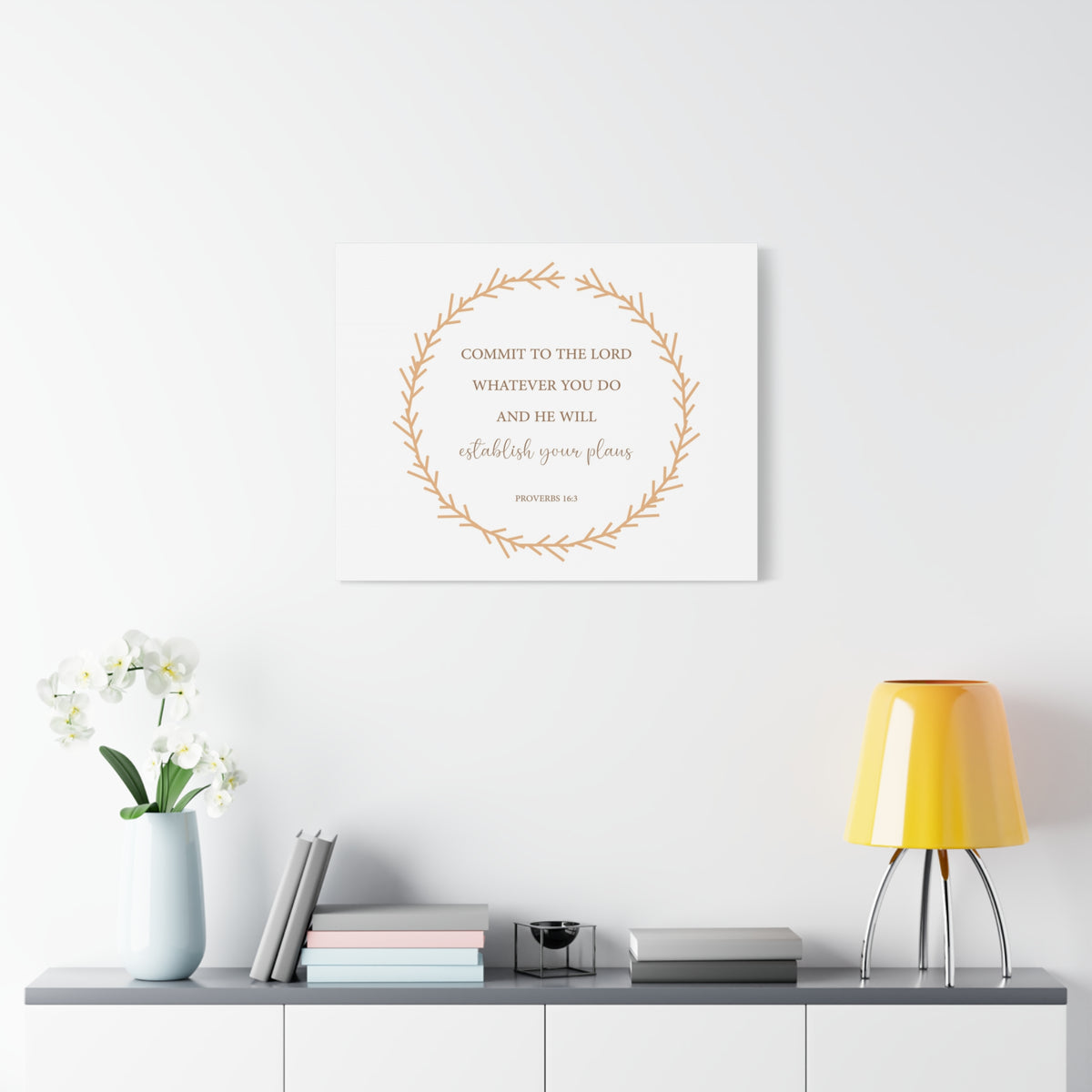 Scripture Canvas Come To The Lord Proverbs 16:3 Christian Wall Art Bible Verse Print Ready to Hang