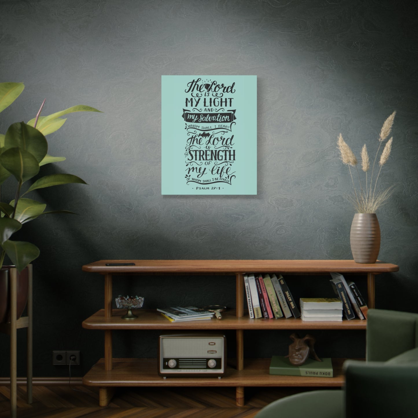 Scripture Canvas The Lord Is My Light Psalm 27 :1 Christian Wall Art Bible Verse Print Ready To Hang