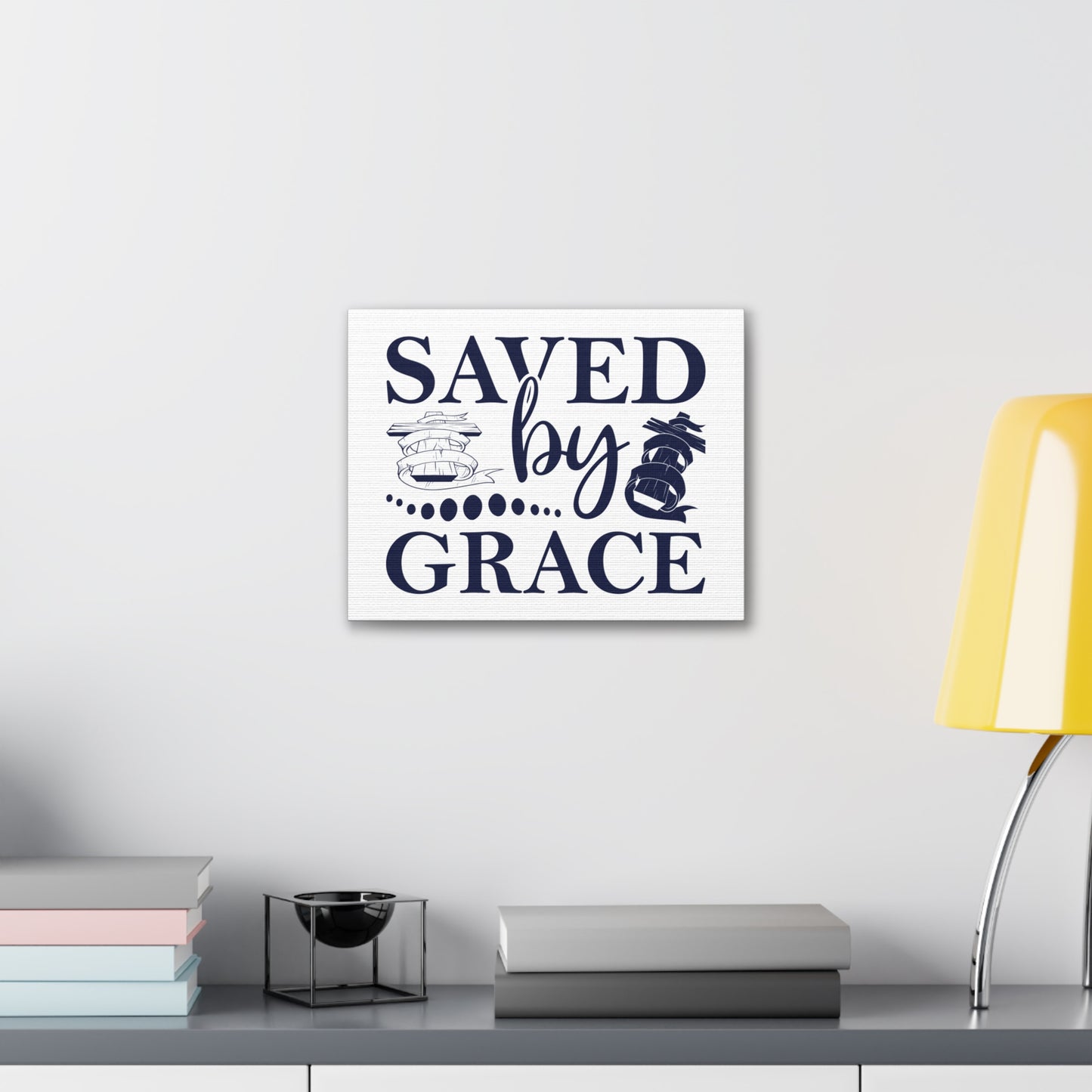 Saved By Grace Ephesians 2:8-9 Christian Wall Art Print Ready to Hang