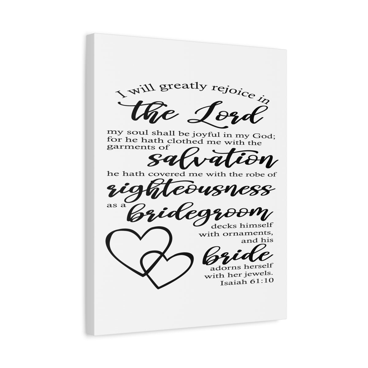 Scripture Canvas In The Lord Isaiah 61:10 Christian Wall Art Bible Verse Print Ready to Hang