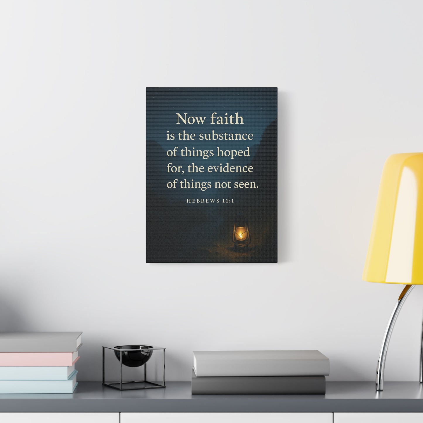 Bible Verse Canvas Hebrews 11:1 Christian Home Décor Wall Art Scripture Ready to Hang Faith Print
