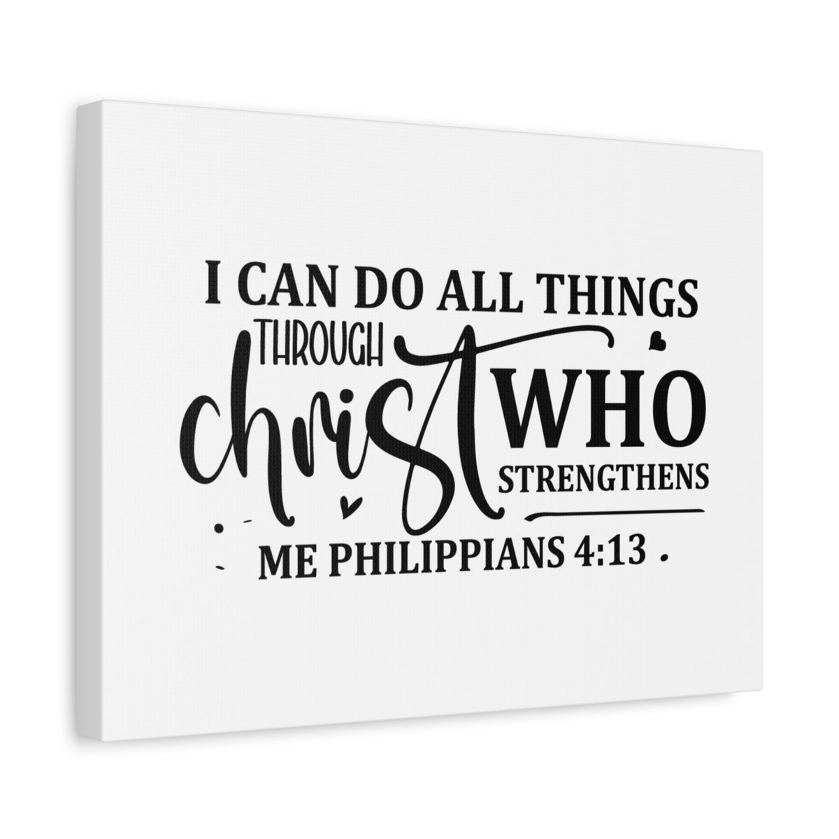 Scripture Canvas All Things Through Christ Philippians 4:13 Christian Wall Art Bible Verse Print Ready to Hang