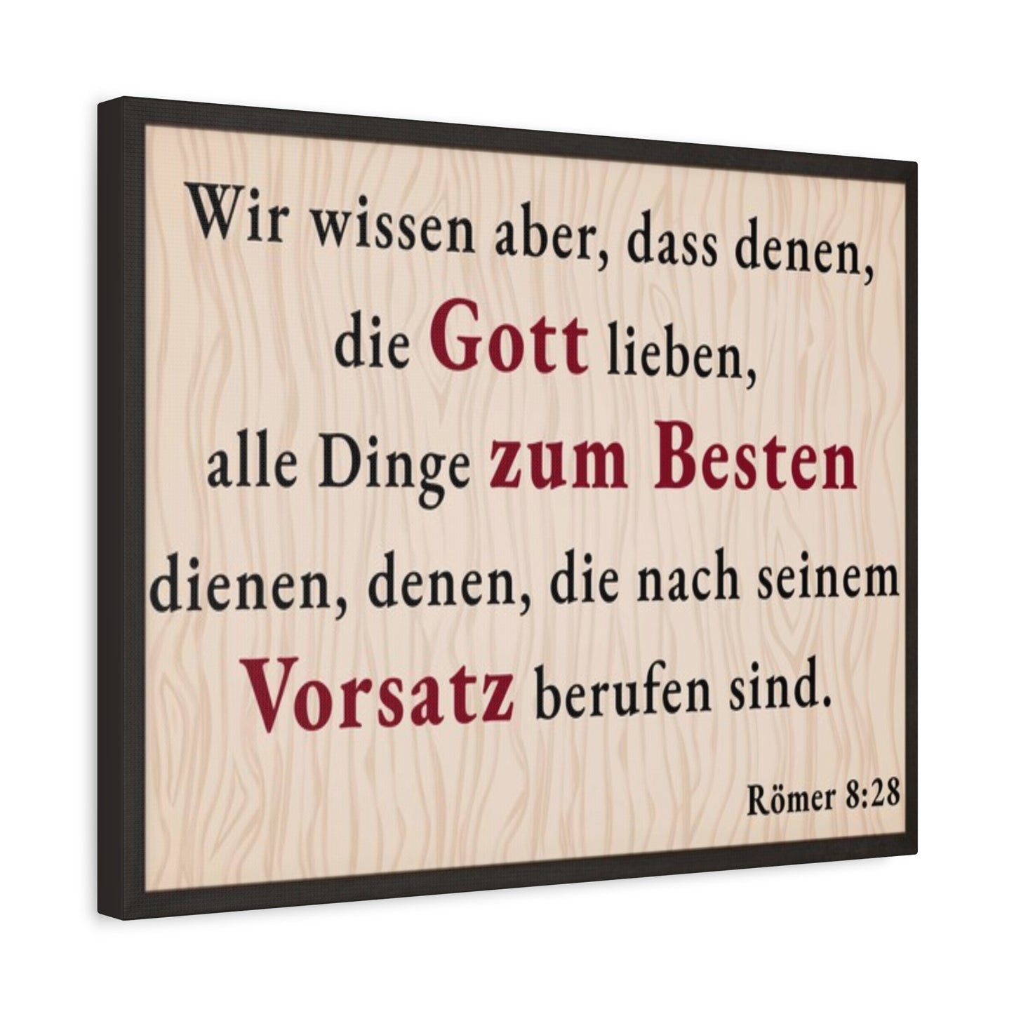 Scripture Walls Römer 8:28 Romans 8:28 German Bible Verse Canvas Christian Wall Art Ready to Hang Unframed