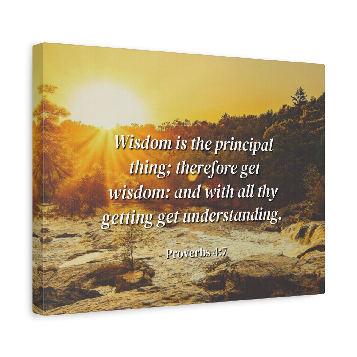 Scripture Canvas Understanding Proverbs 4:7 Christian Wall Art Bible Verse Print Ready to Hang
