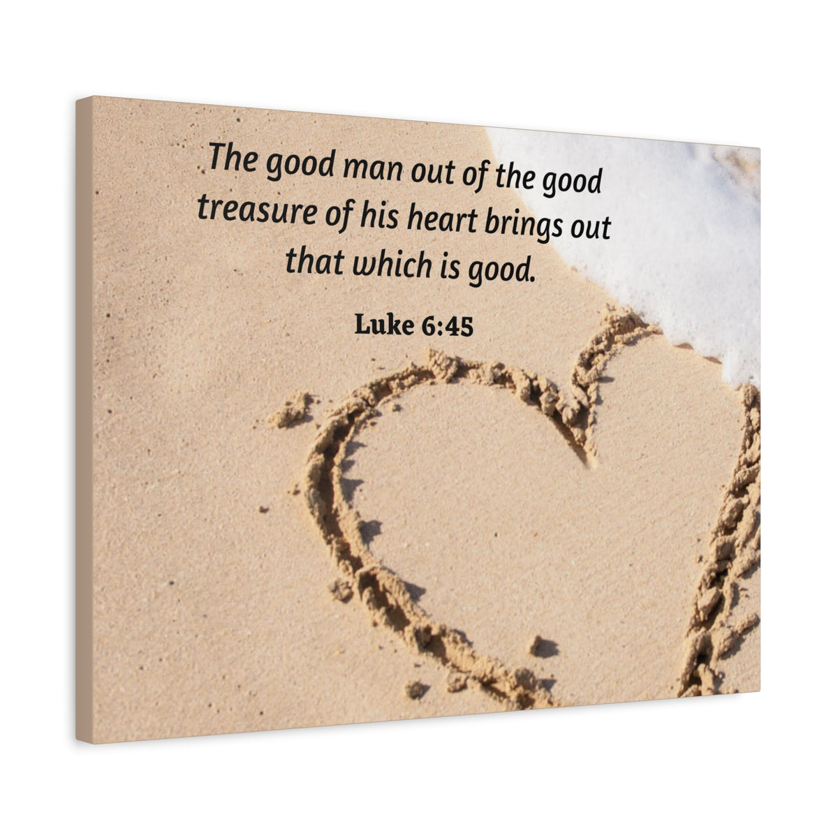 Scripture Canvas Good Treasure Luke 6:45 Christian Wall Art Bible Verse Print Ready to Hang
