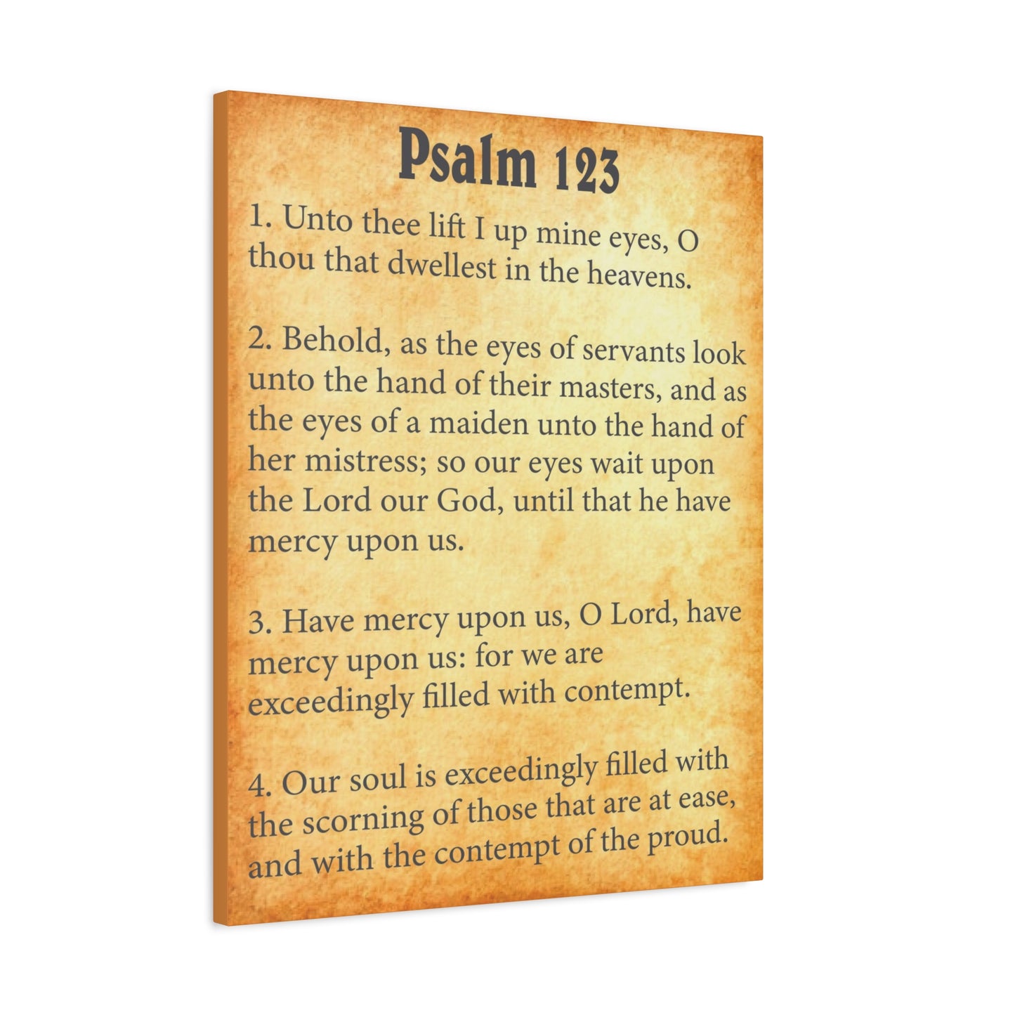 Scripture Walls Psalm 123 Gold Bible Chapter Canvas Christian Wall Art Ready to Hang