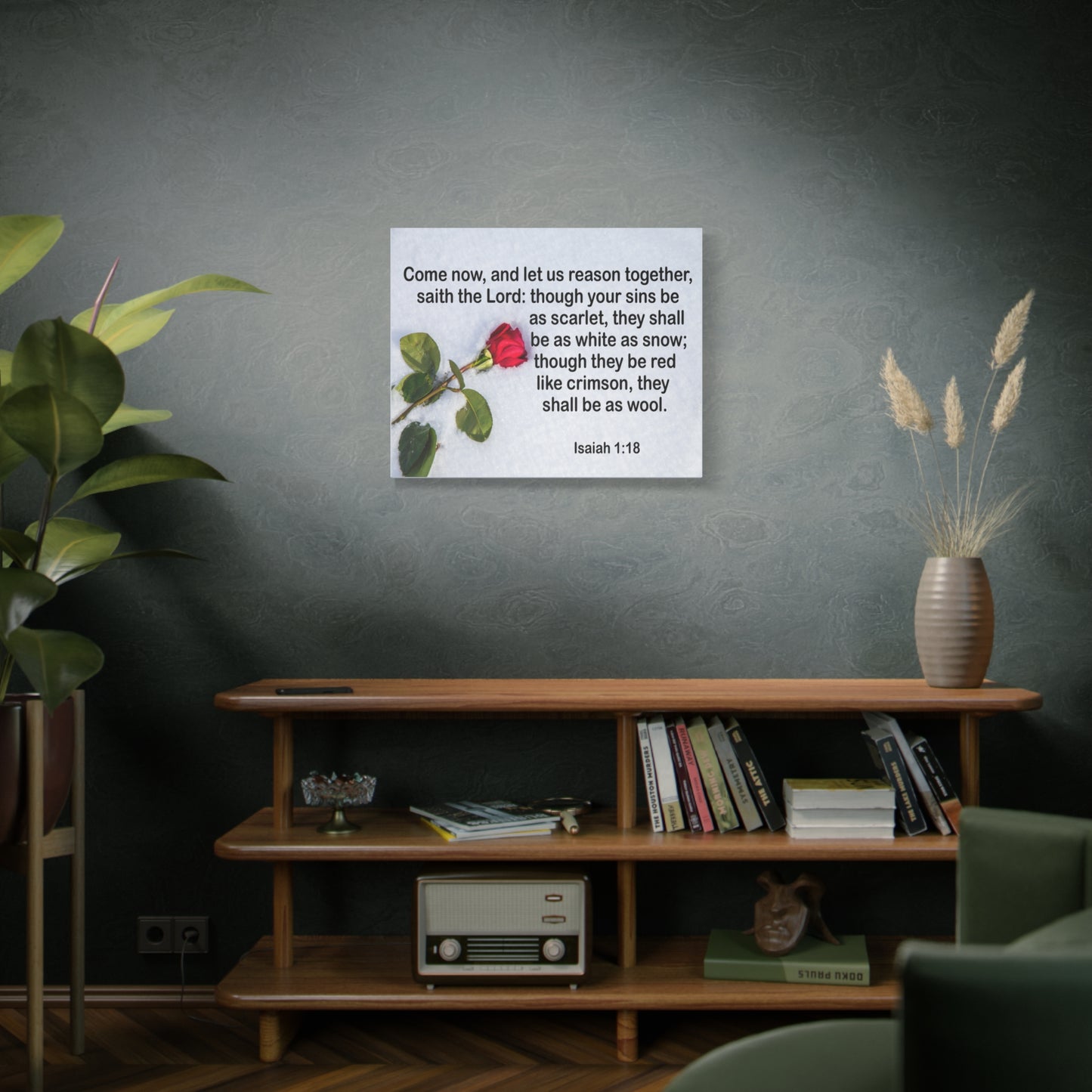 Bible Verse Canvas Come Now Isaiah 1:18 Christian Home Décor Wall Art Scripture Ready to Hang Faith Print