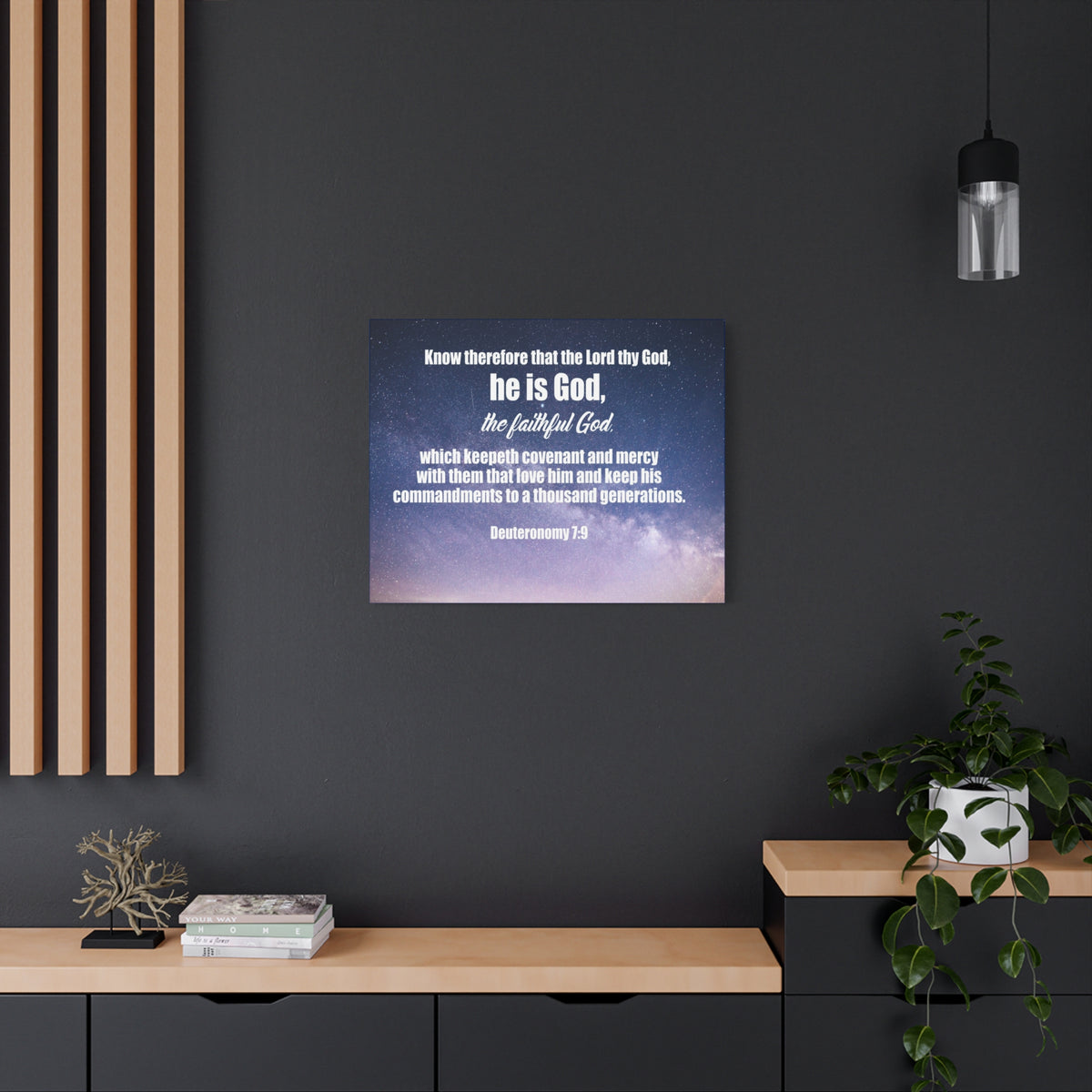 Scripture Canvas The Faithful God Deuteronomy 7:9 Christian Wall Art Bible Verse Print Ready to Hang