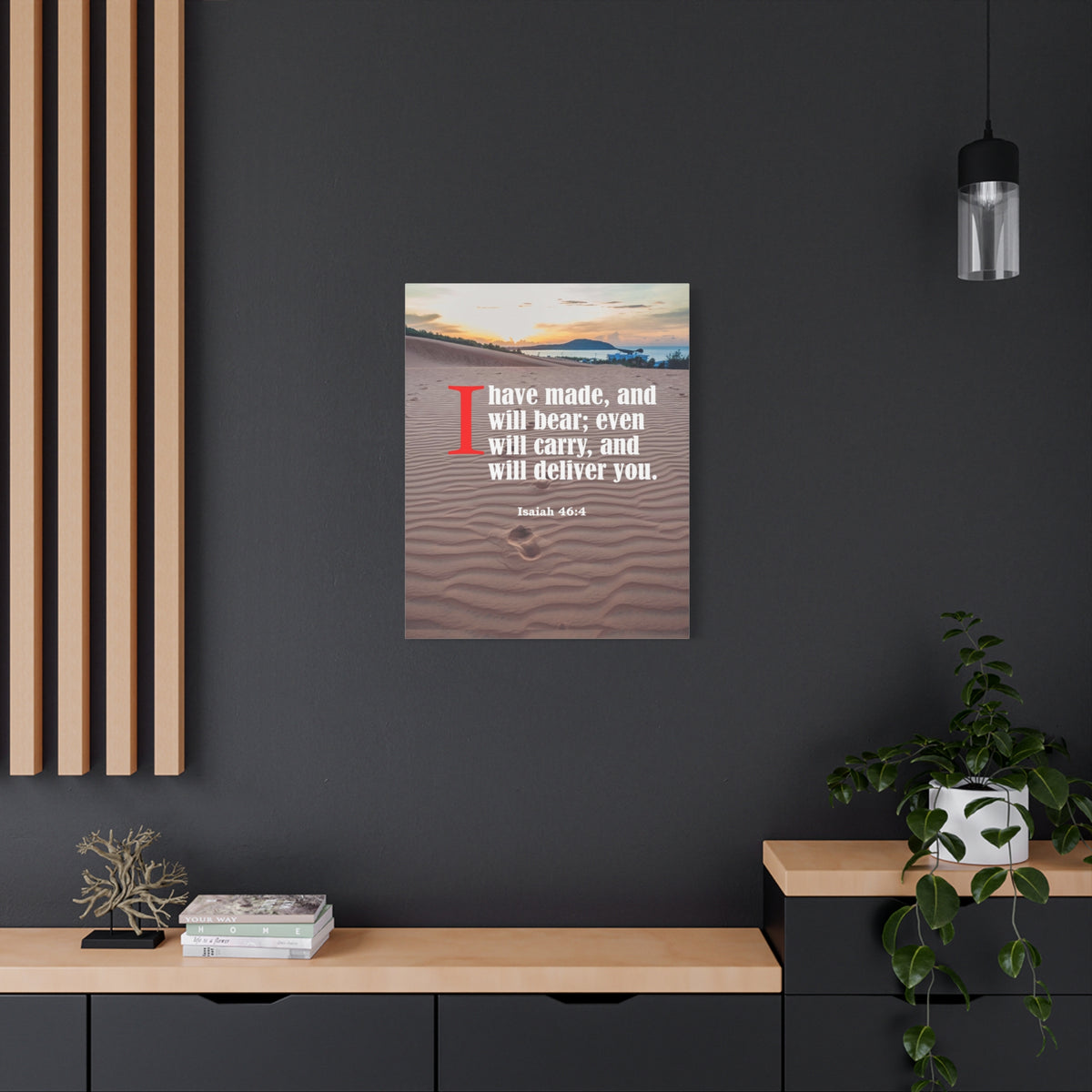 Scripture Canvas Lord Will Carry You Isaiah 46:4 Christian Wall Art Bible Verse Print Ready to Hang