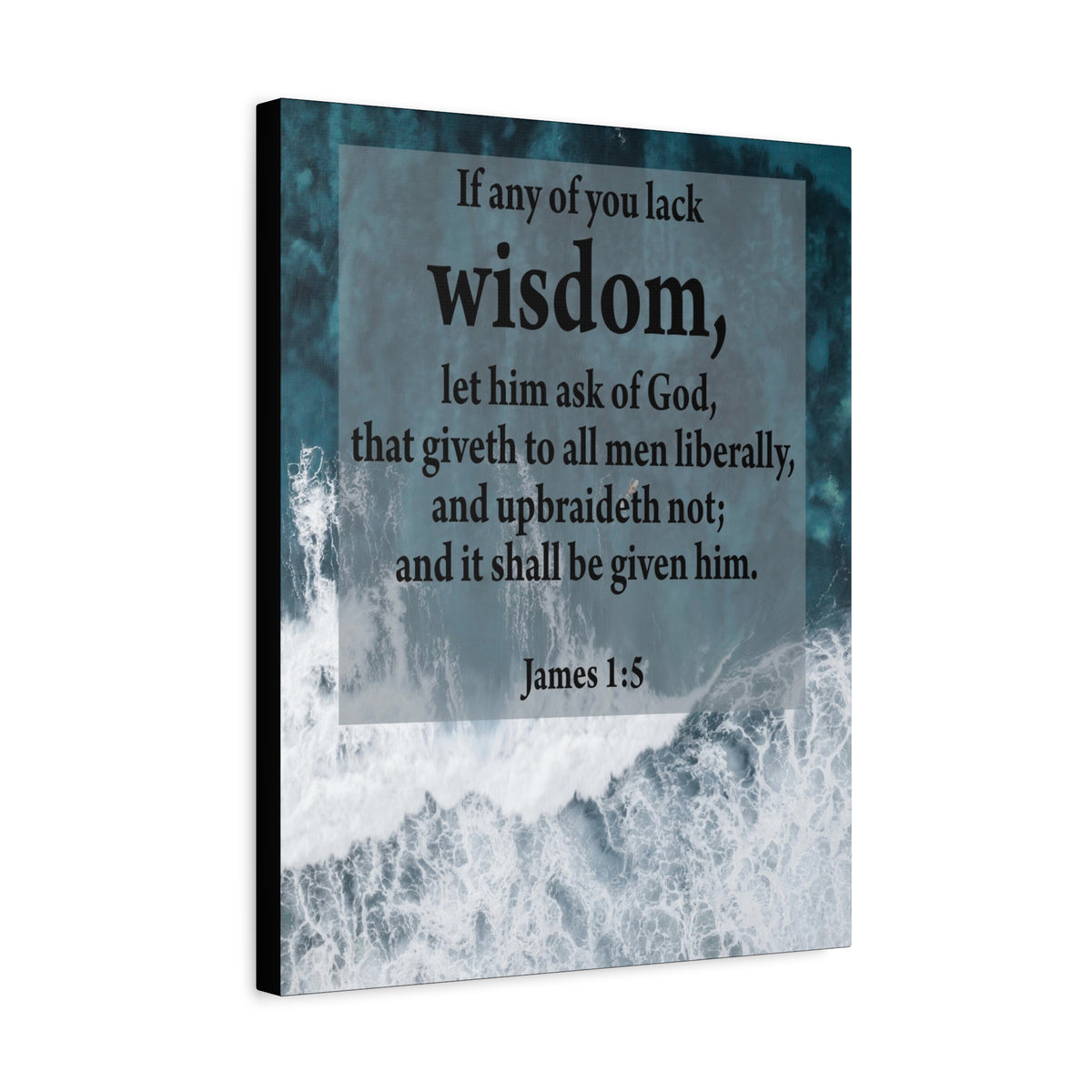 Scripture Canvas Lack Wisdom James 1:5 Christian Wall Art Bible Verse Print Ready to Hang