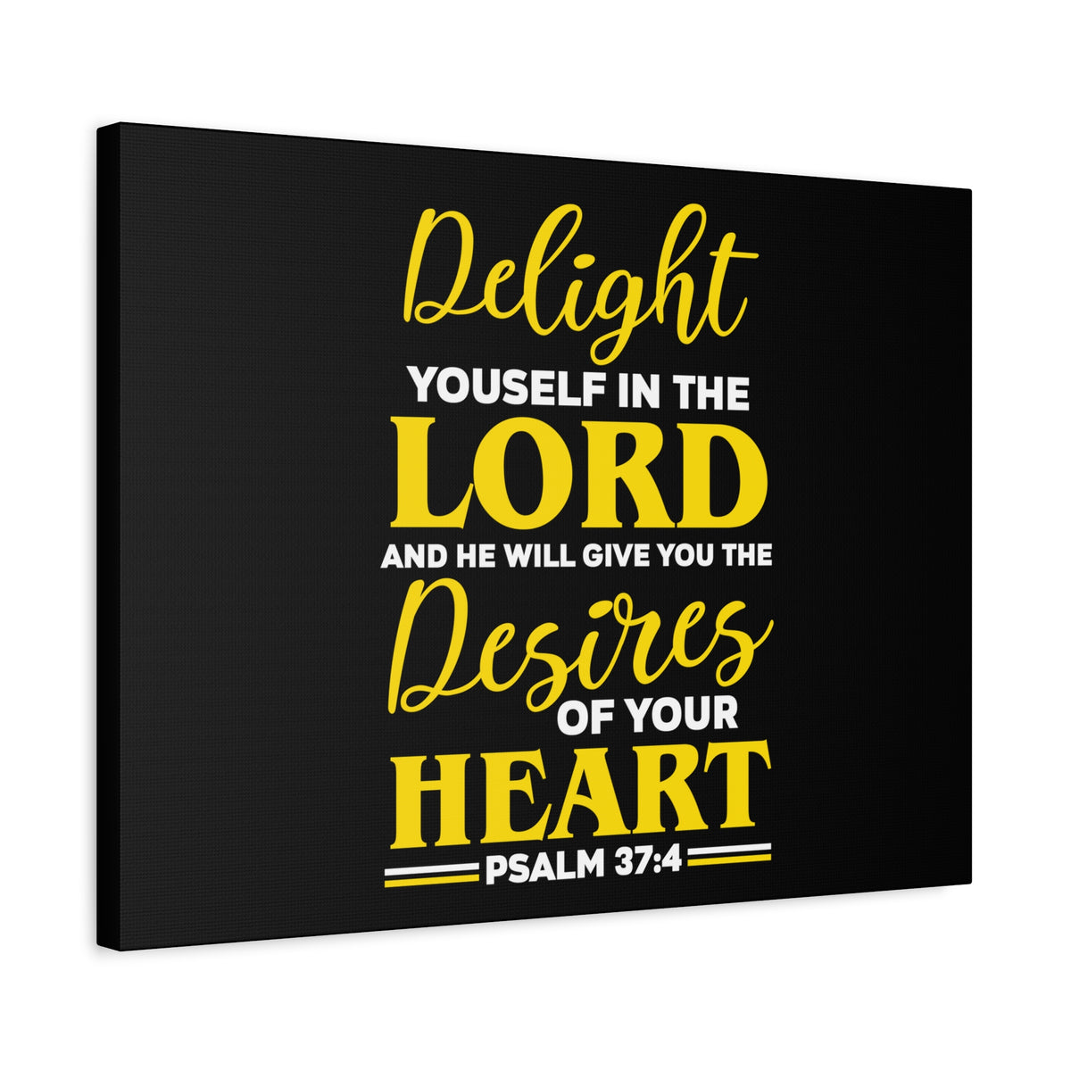 Scripture Canvas Desires Of Your Heart Psalm 37:4 Christian Wall Art Bible Verse Print Ready to Hang