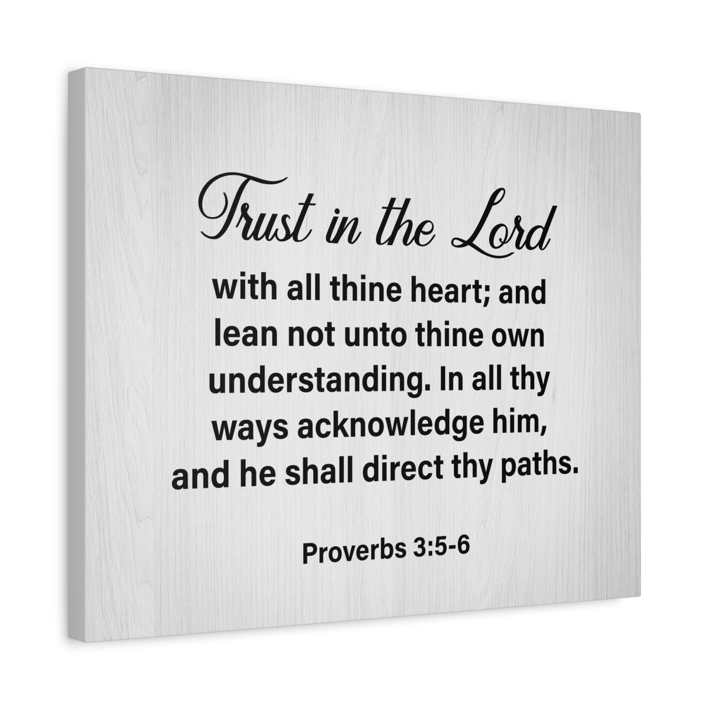 Bible Verse Canvas Trust in the Lord Proverbs 3:5-6 Wall Art Christian Home Decor