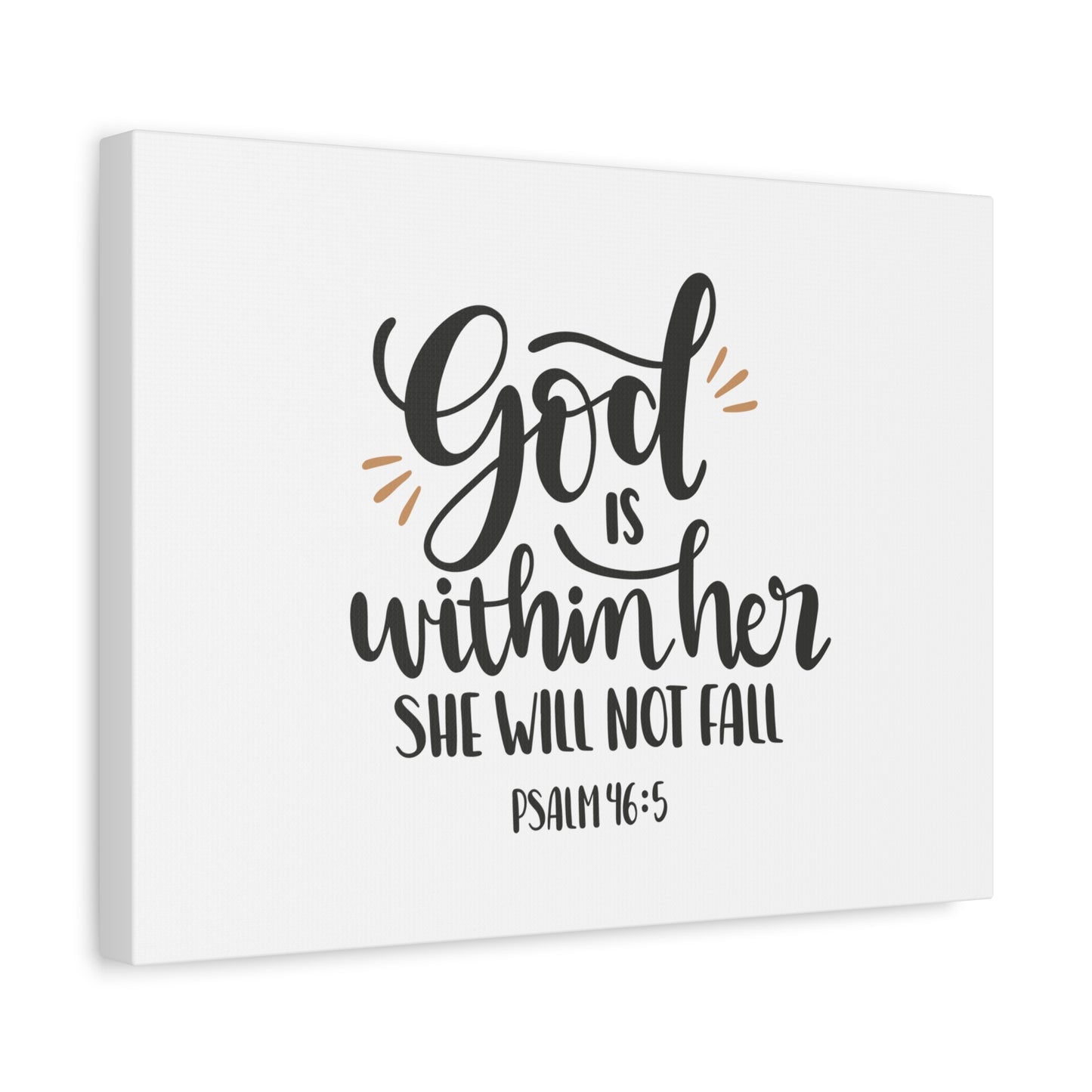 Scripture Canvas Within Her Psalm 46:5 Christian Wall Art Bible Verse Print Ready to Hang