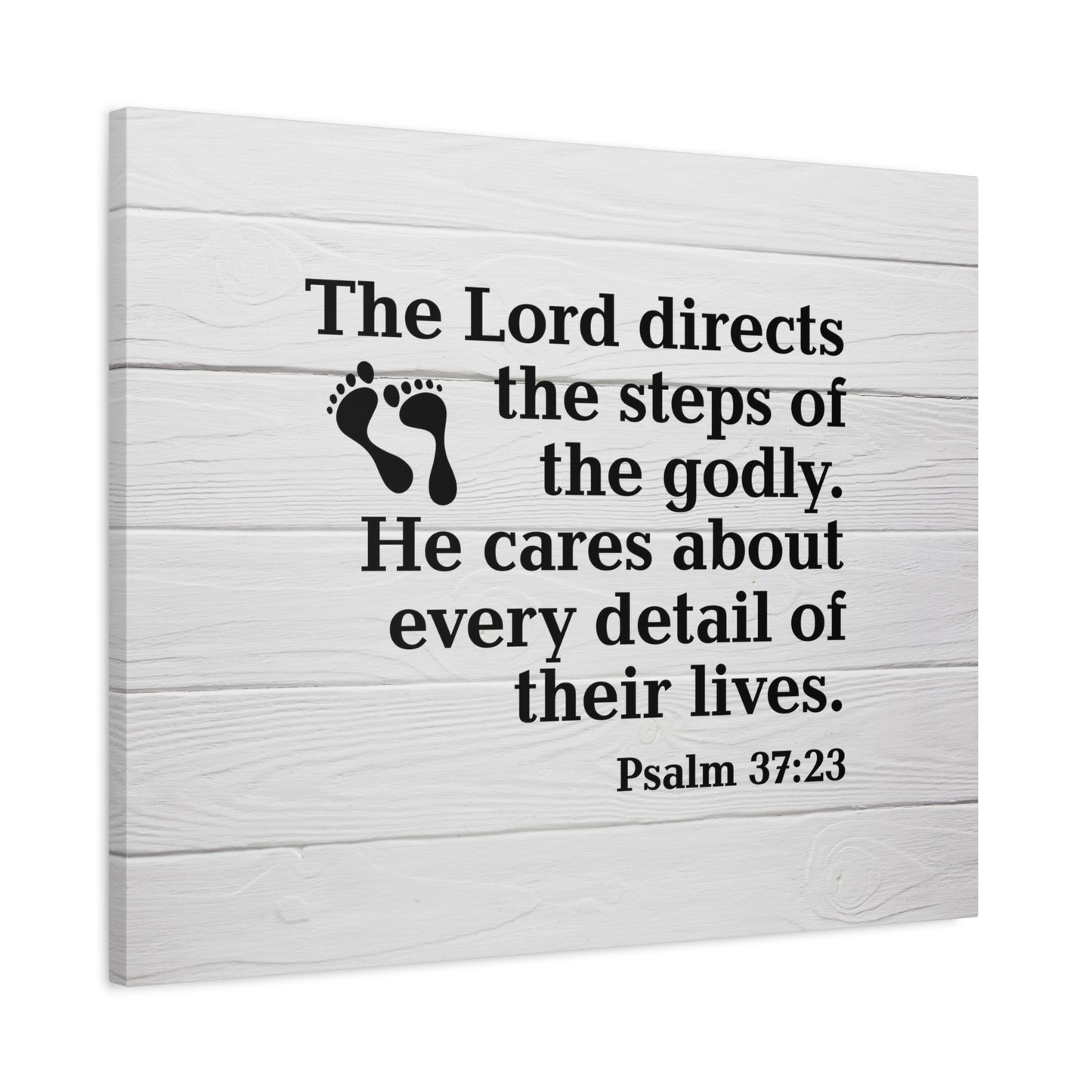 Bible Verse Canvas Lord Directs the Steps Psalm 37:23 Wall Art Christian Home Decor