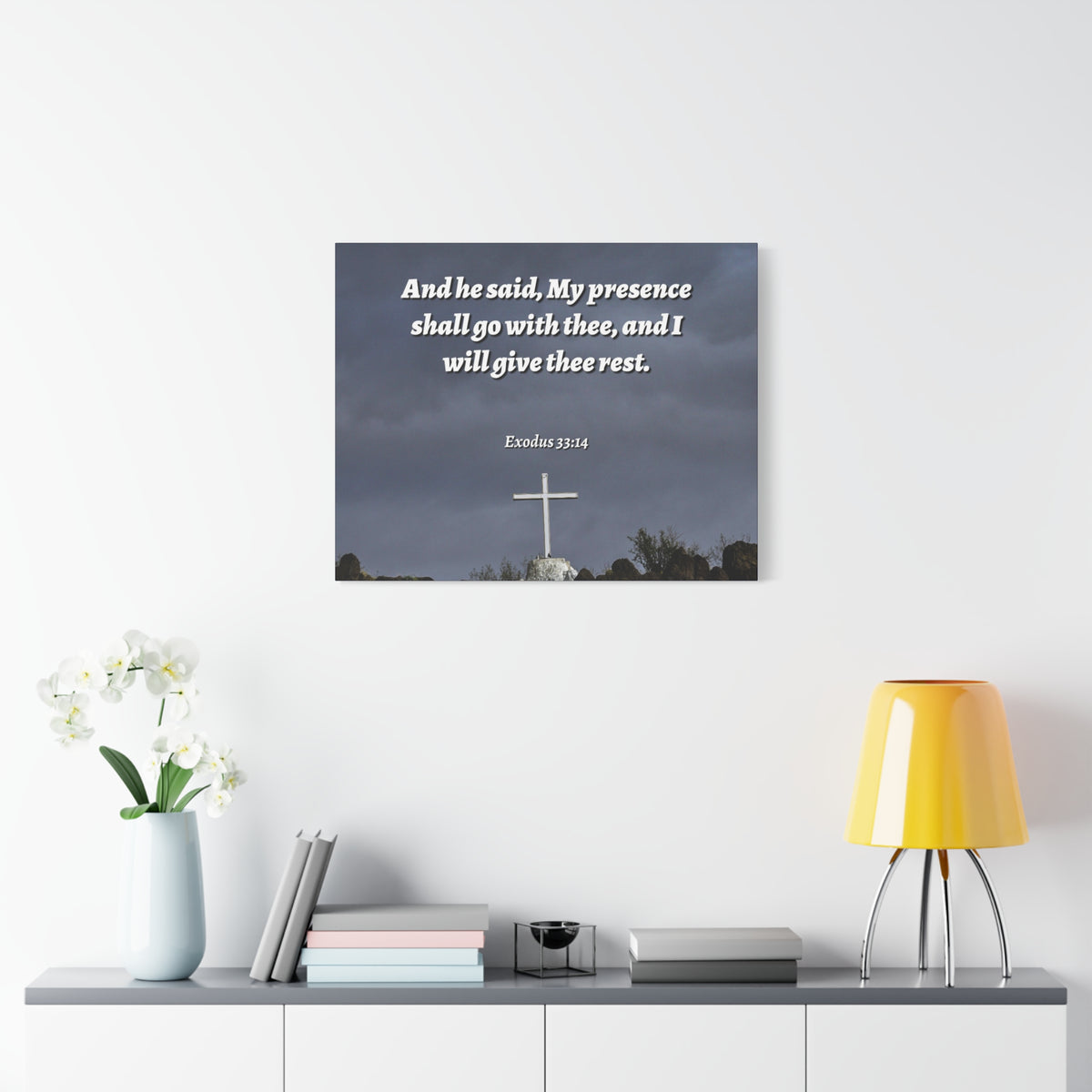 Scripture Canvas My Presence Exodus 33:14 Christian Wall Art Bible Verse Print Ready to Hang