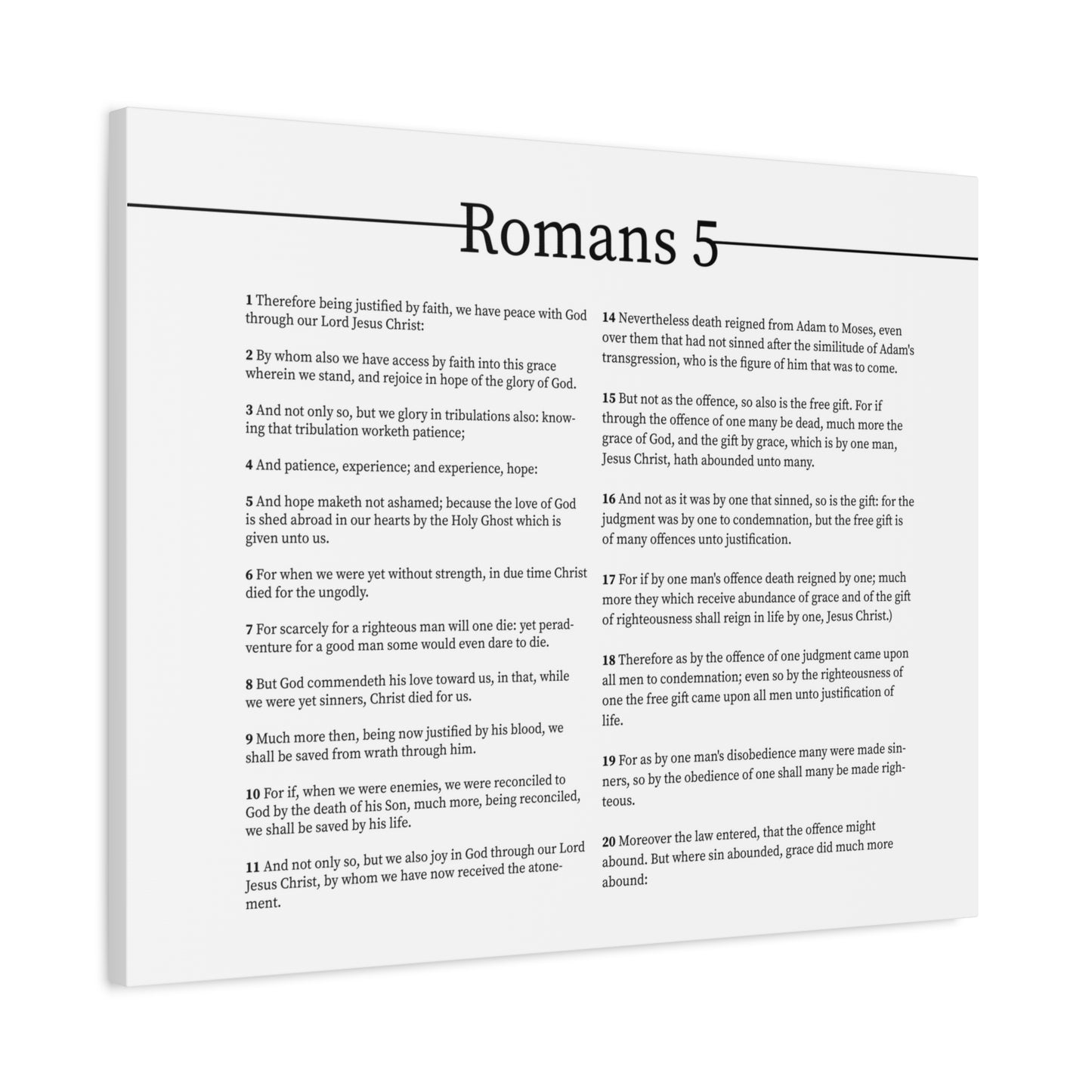 Scripture Canvas Peace With God Romans 5 Christian Wall Art Bible Verse Print Ready to Hang