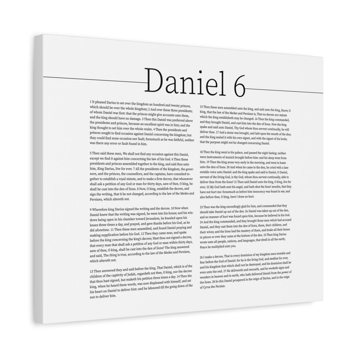 Scripture Canvas Daniel & the Lion’s Den Daniel 6 Christian Wall Art Bible Verse Print Ready to Hang