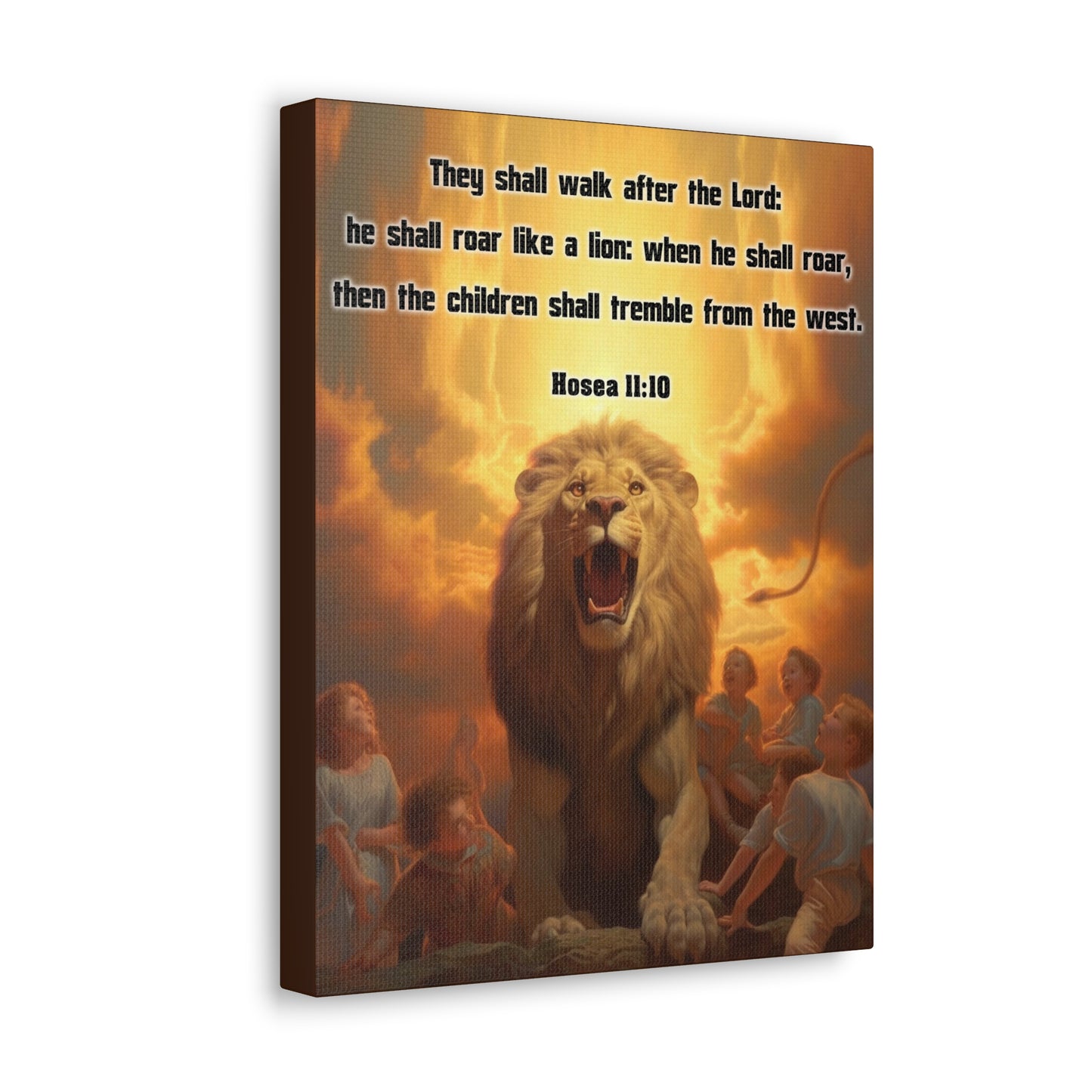 They Shall Walk After the Lord Hosea 11:10 Christian Wall Art Print Ready to Hang Unframed