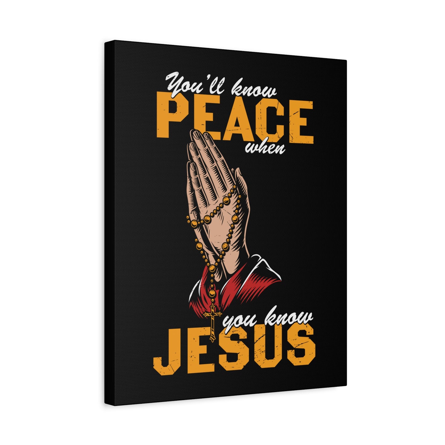 Scripture Canvas You'll Know Peace Rosary Psalms 96:1-13 Christian Wall Art Bible Verse Print Ready to Hang