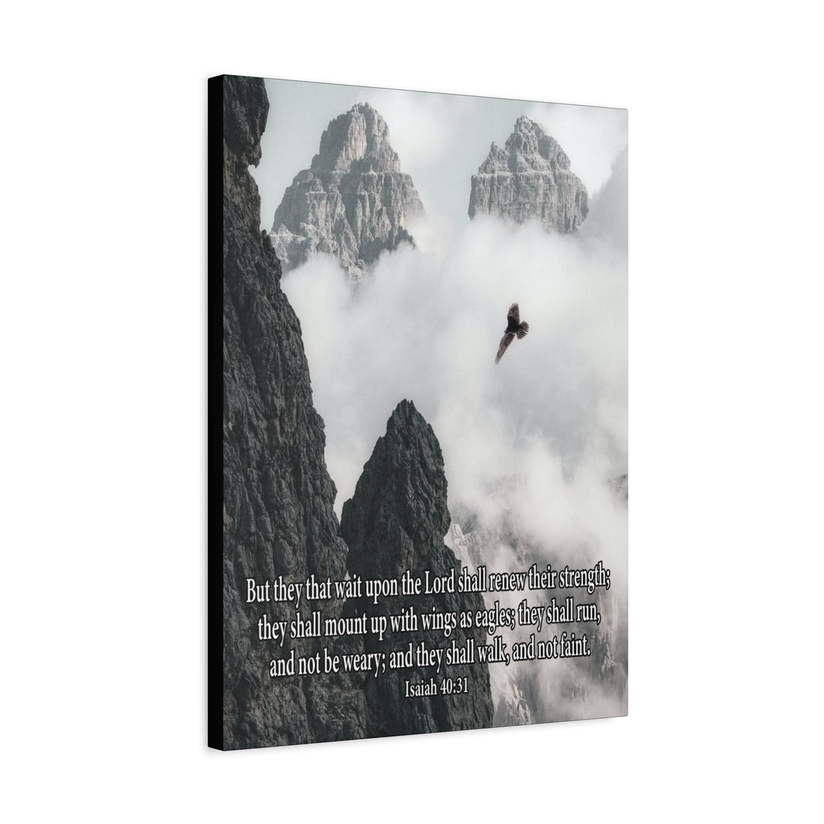 Scripture Canvas Wait Upon the Lord Isaiah 40:3 Christian Wall Art Bible Verse Print Ready to Hang