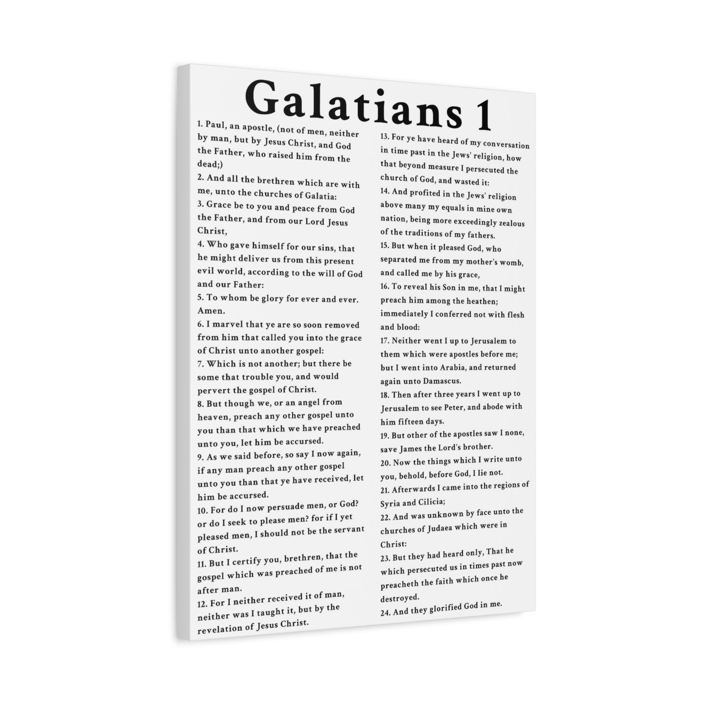 Scripture Walls Galatians 1 Chapter White Defending the Gospel of Grace Bible Canvas Christian Wall Art Ready to Hang Unframed