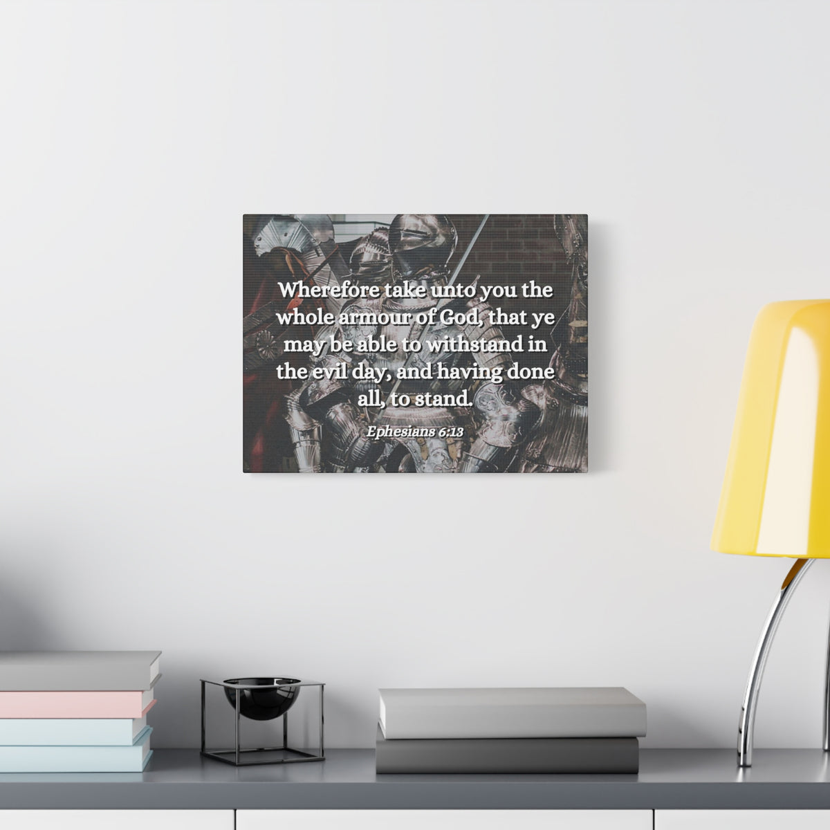 Scripture Canvas Whole Armour Ephesians 6:13 Christian Wall Art Bible Verse Print Ready to Hang