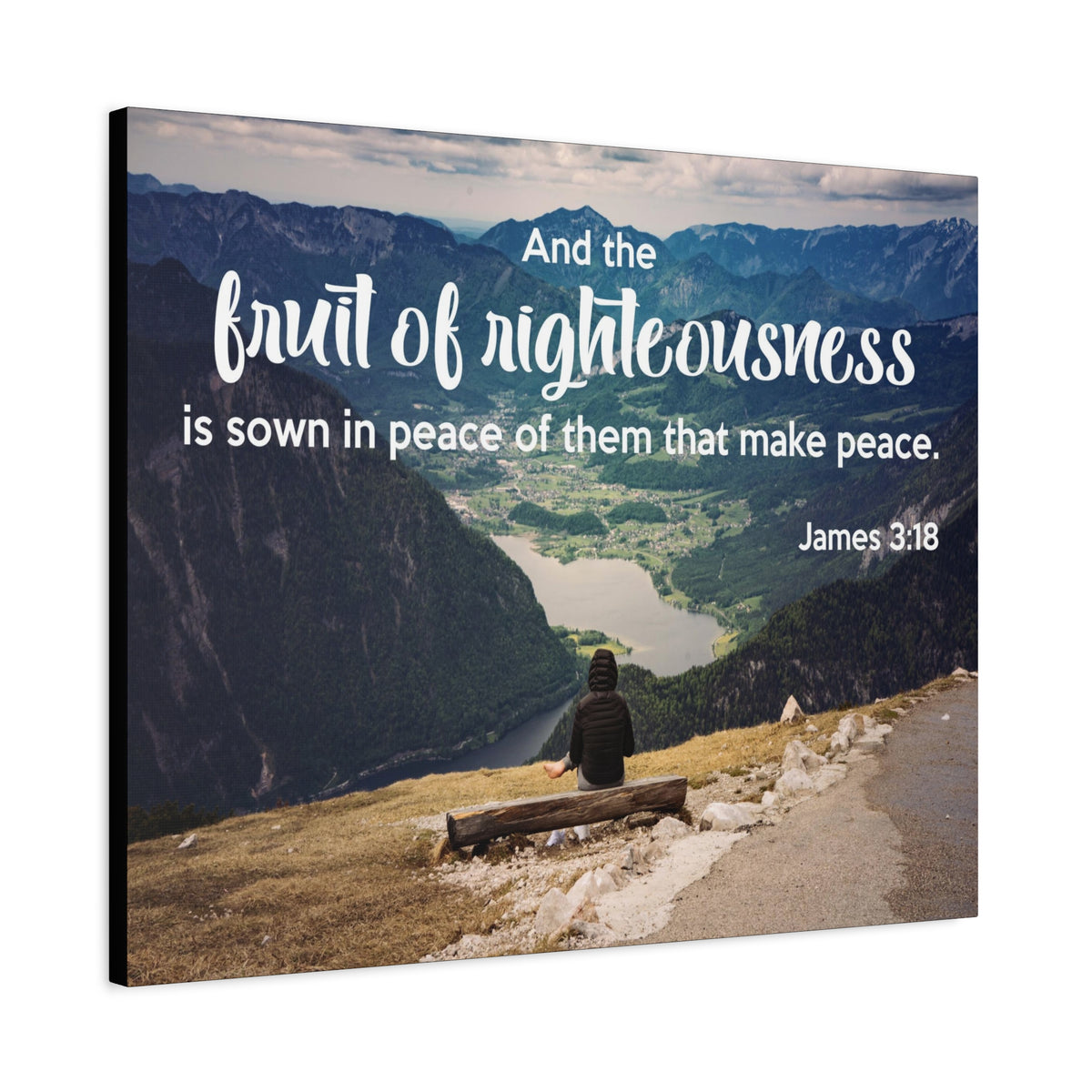 Scripture Canvas Fruit of Righteousness James 3:18 Christian Wall Art Bible Verse Print Ready to Hang