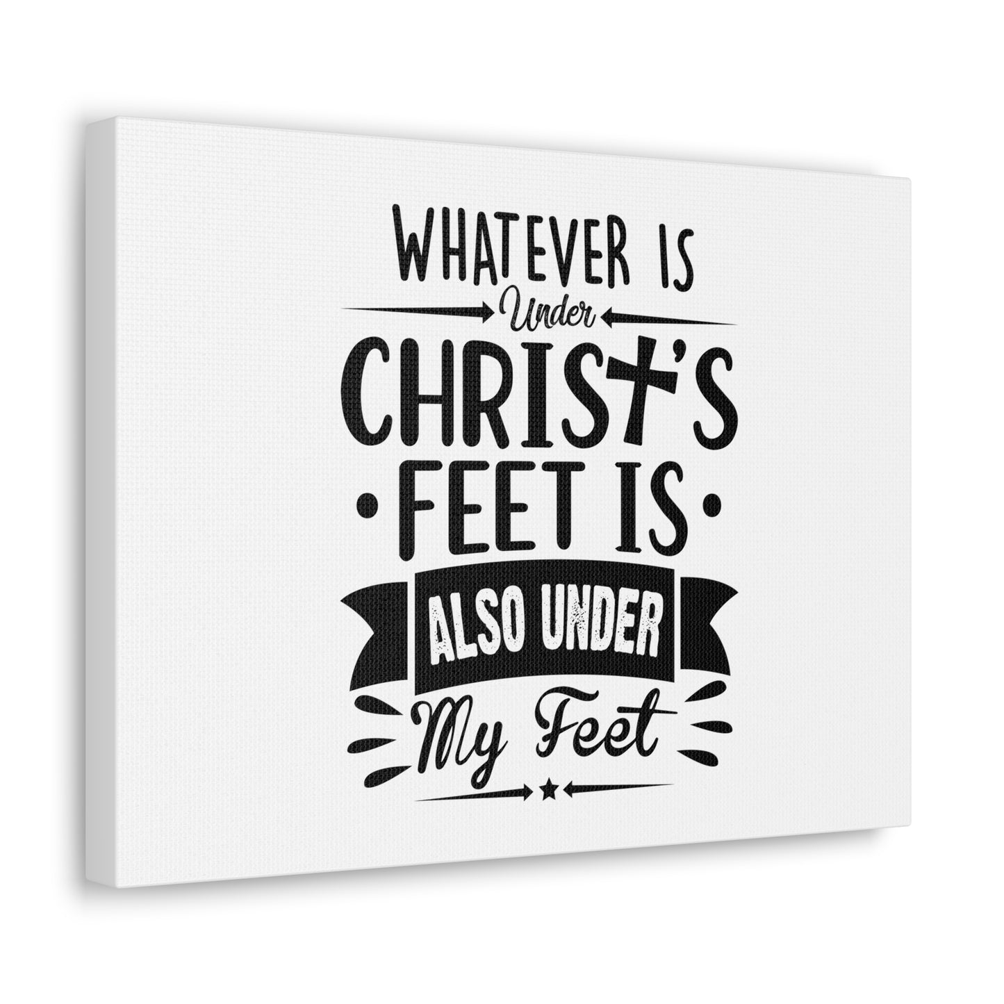 Under Christ's Feet Ephesians 1:22 Cross Christian Wall Art Bible Verse Print Ready to Hang
