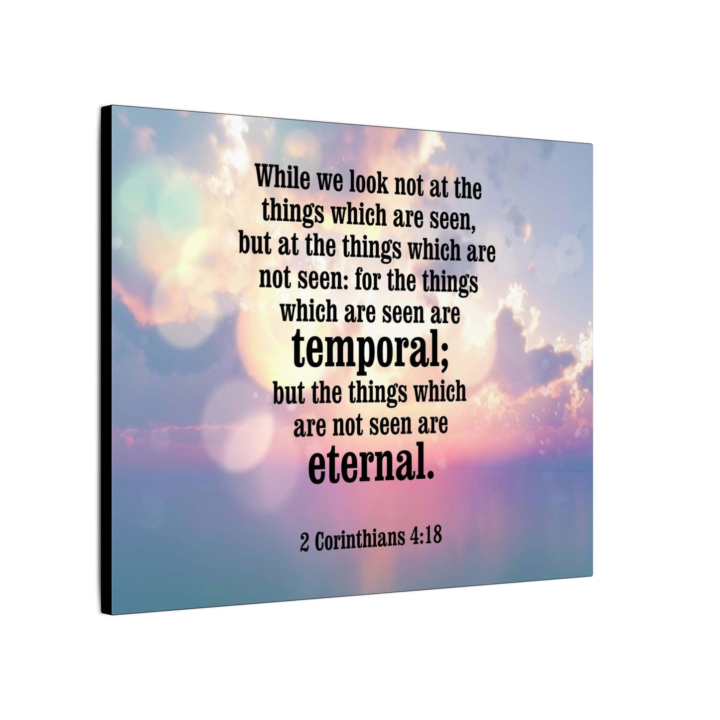 Scripture Canvas Temporal and Eternal Things 2 Corinthians 4:18 Christian Wall Art Bible Verse Print Ready to Hang