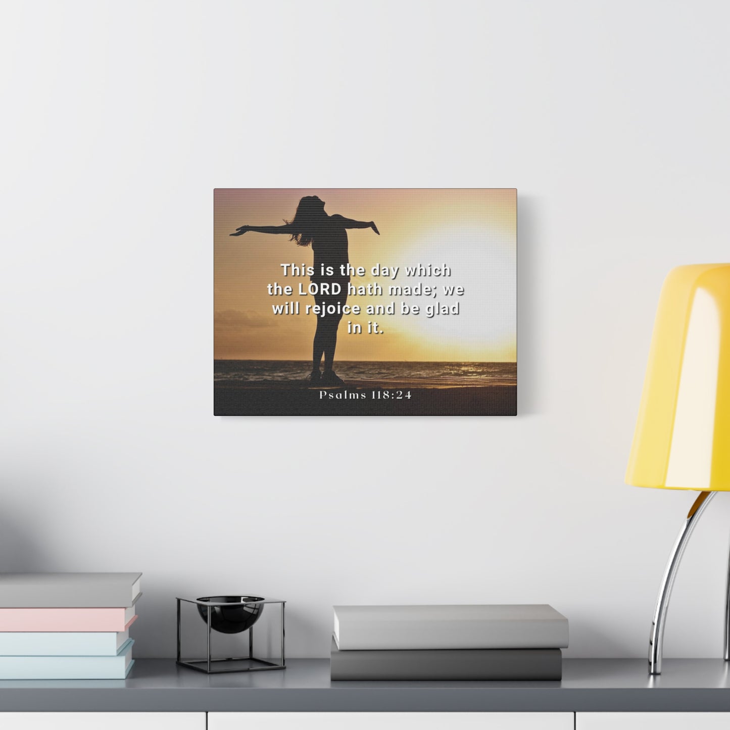 Scripture Canvas The Day Psalms 118:24 Christian Wall Art Bible Verse Print Ready to Hang