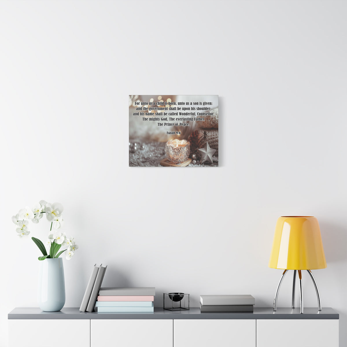 Scripture Canvas The Prince of Peace Isaiah 9:6 Christian Wall Art Bible Verse Print Ready to Hang