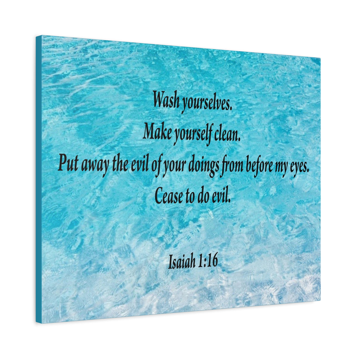 Scripture Canvas Wash Yourselves Isaiah 1:16 Christian Wall Art Bible Verse Print Ready to Hang