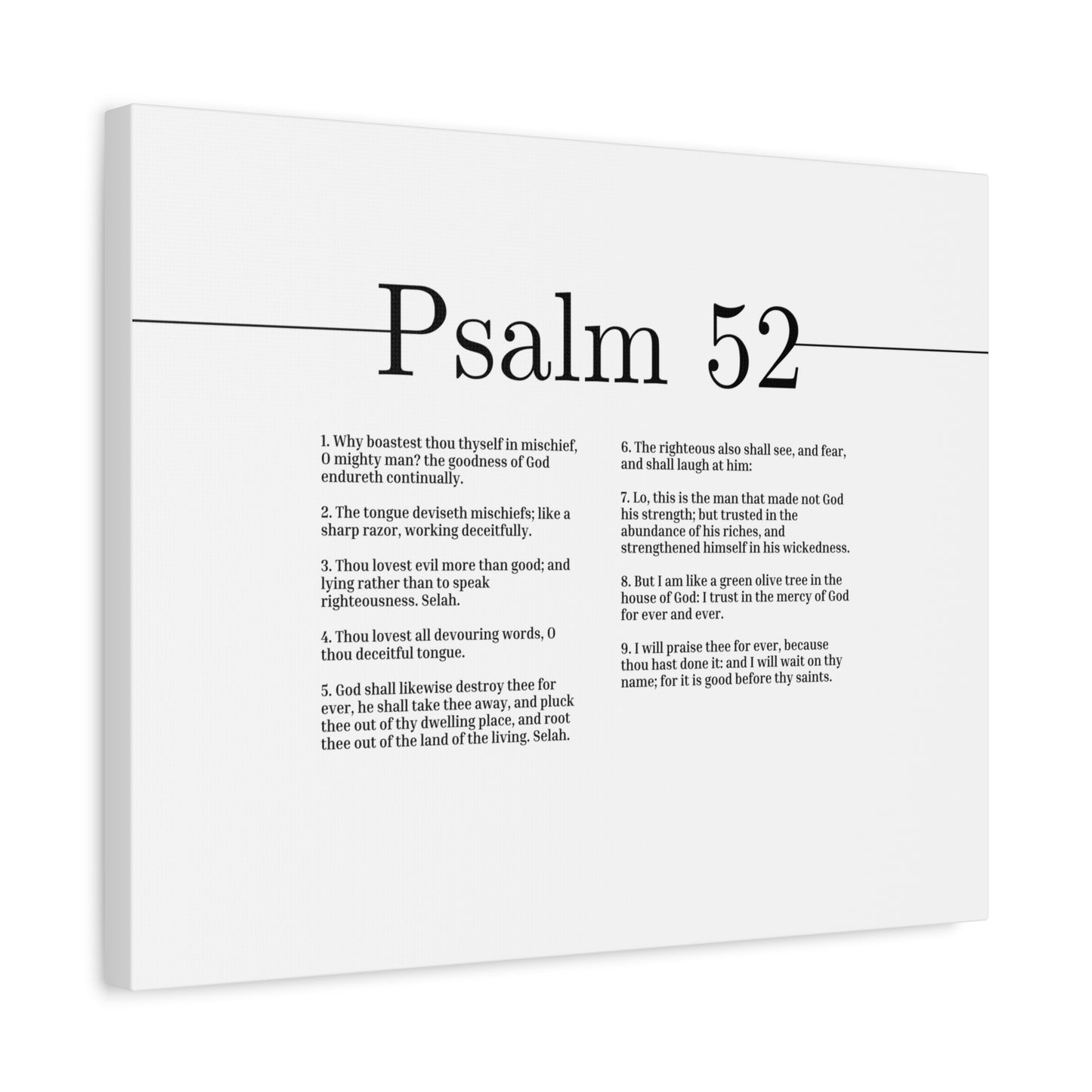 Scripture Canvas The House Of God Psalm 52 Christian Wall Art Bible Verse Print Ready to Hang