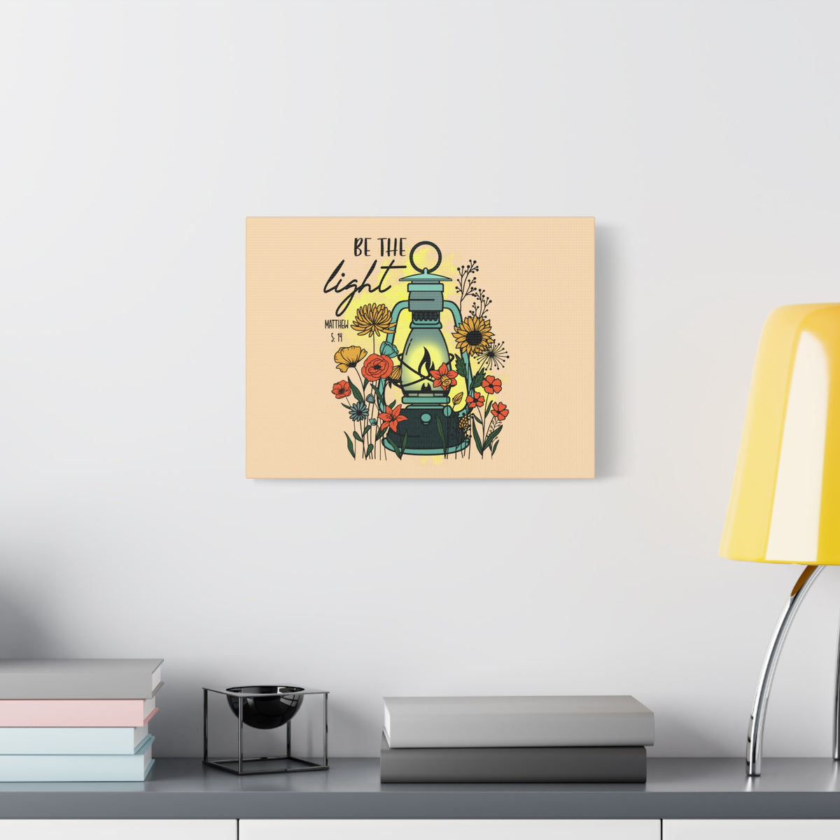 Scripture Canvas Be The Light Matthew 5:14 Lighthouse Christian Wall Art Bible Verse Print Ready to Hang