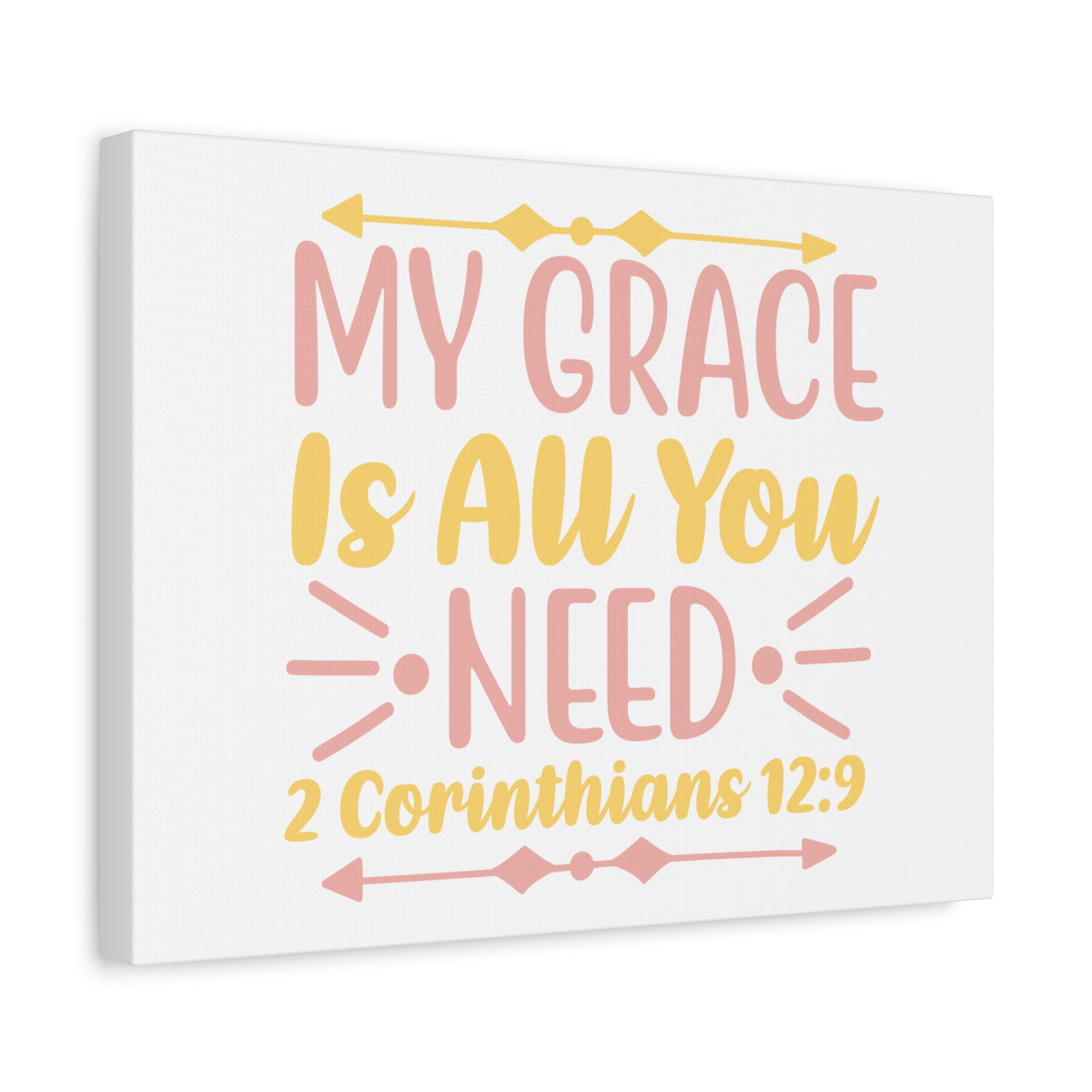 Scripture Canvas My Grace Is 2 Corinthians 12:9 Christian Wall Art Bible Verse Print Ready to Hang