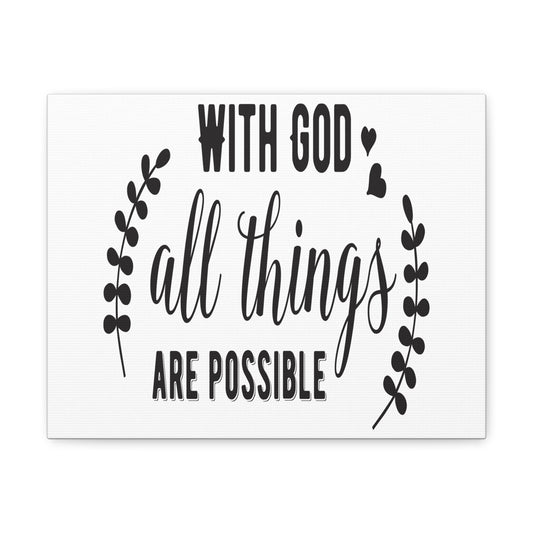 Things Are Possible Matthew 19:26 Christian Wall Art Print Ready to Hang