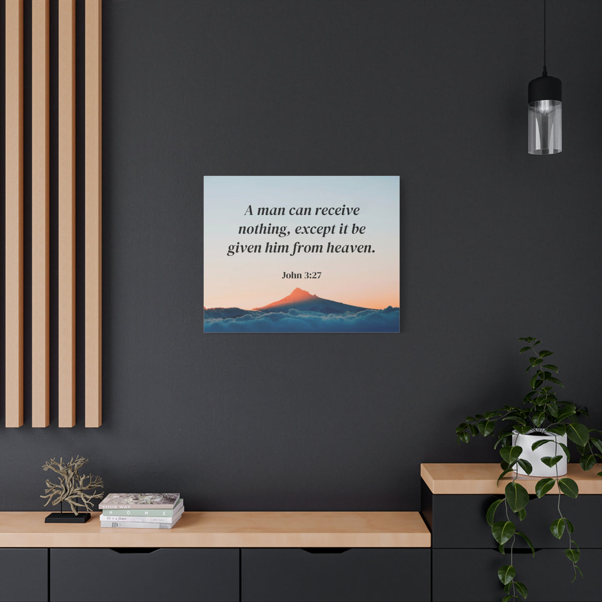 Scripture Canvas From Heaven John 3:27 Christian Wall Art Bible Verse Print Ready to Hang